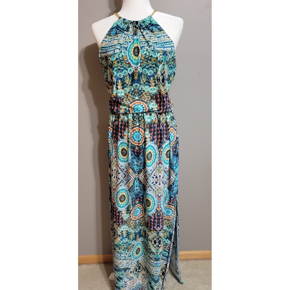Bisou Bisou Chain Halter Maxi Dress